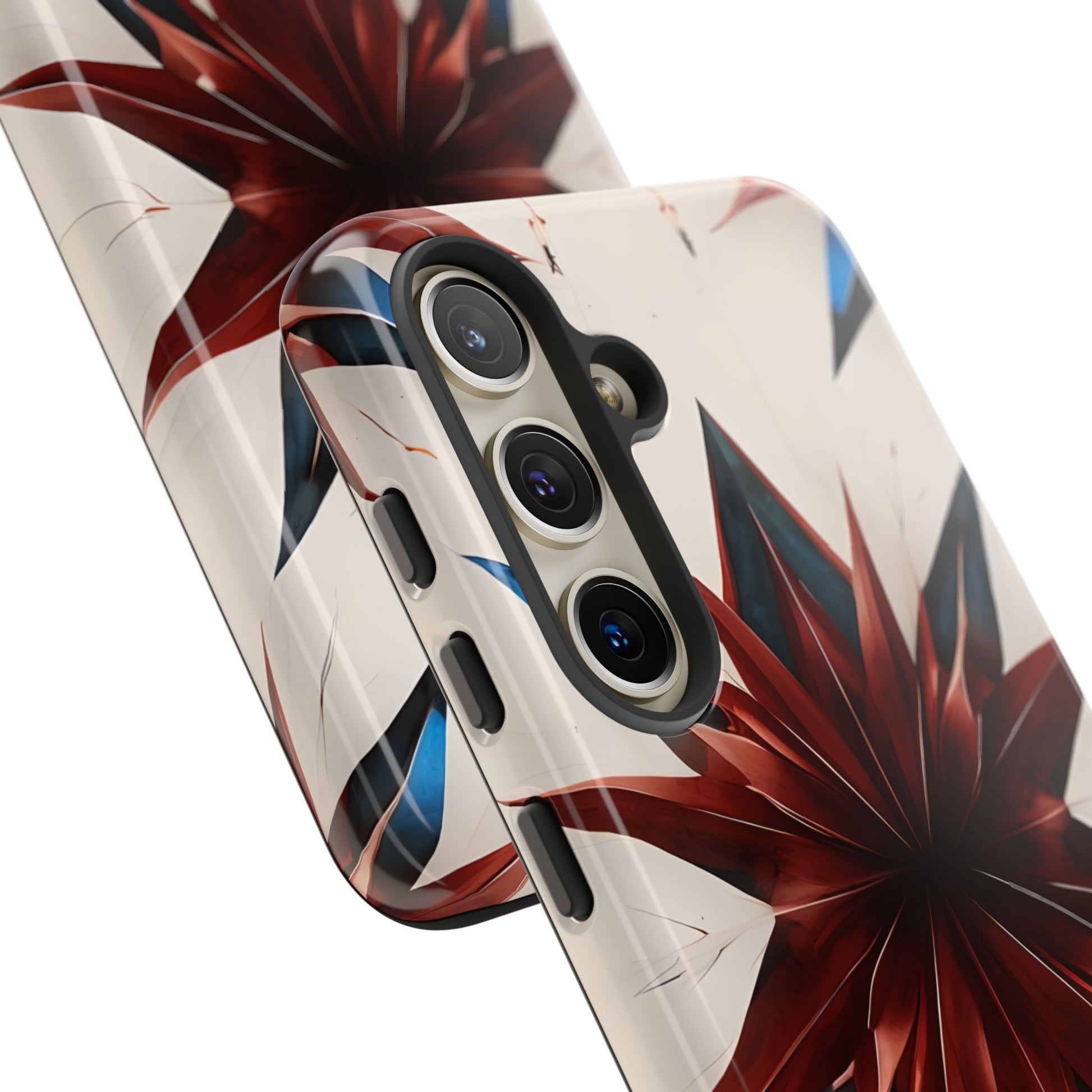 Garnet Starburst - Kaleidoscope Collection Gemstone Floral - Samsung Galaxy S24 Tough Phone Case - Floral Burst Design