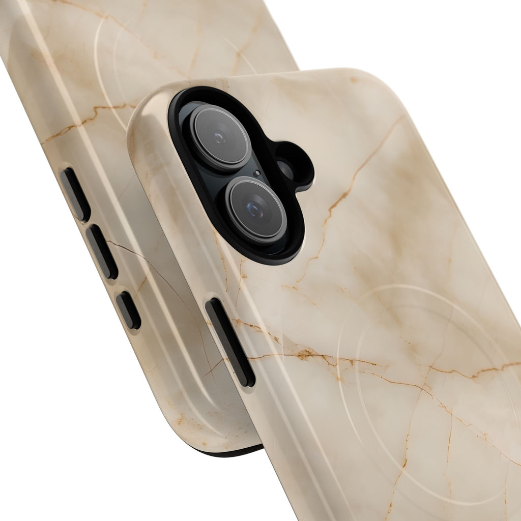 Parchment Mist - iPhone 16 Plus MagSafe Phone Case - Neutral Beige Marble Design