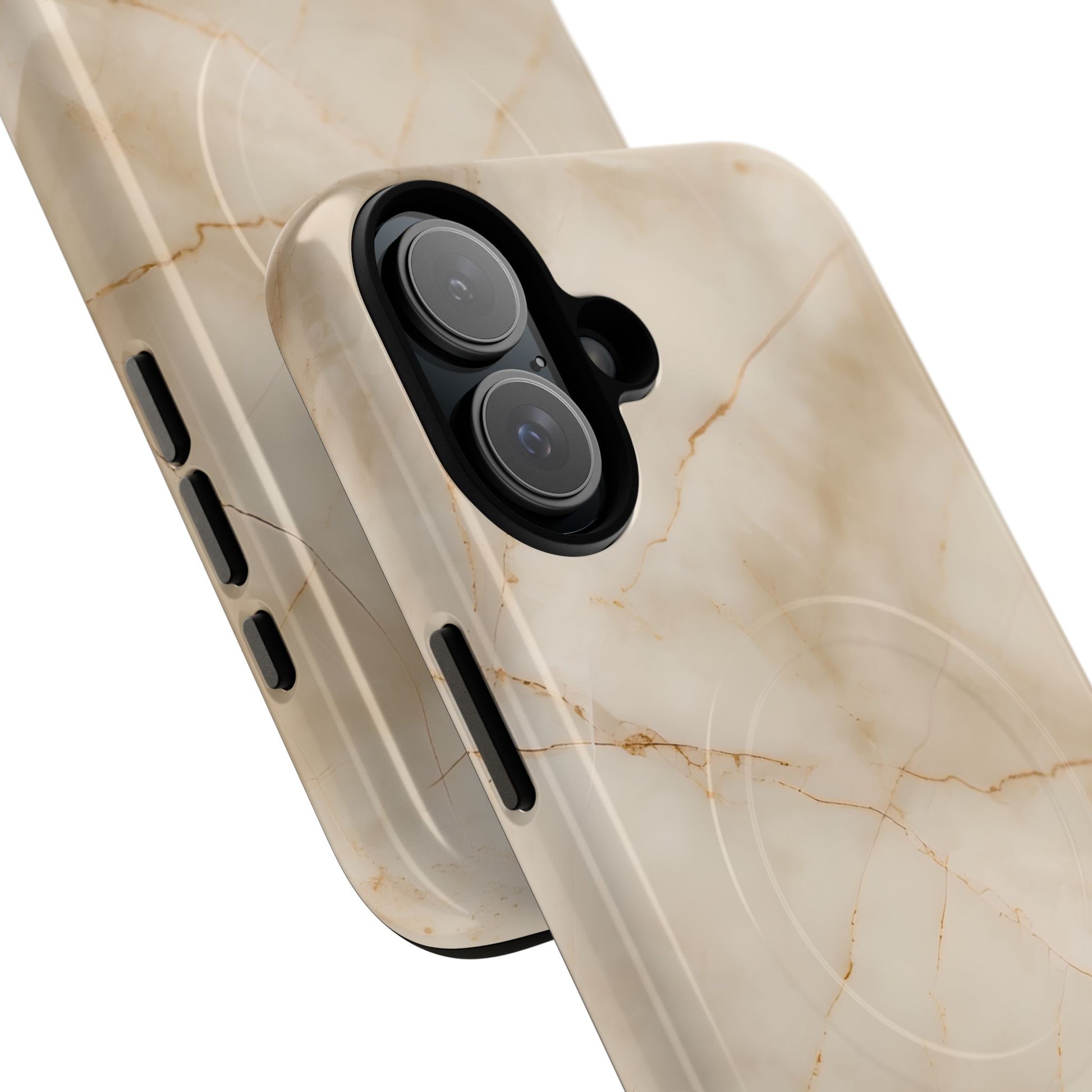 Parchment Mist - iPhone 16 Plus MagSafe Phone Case - Neutral Beige Marble Design