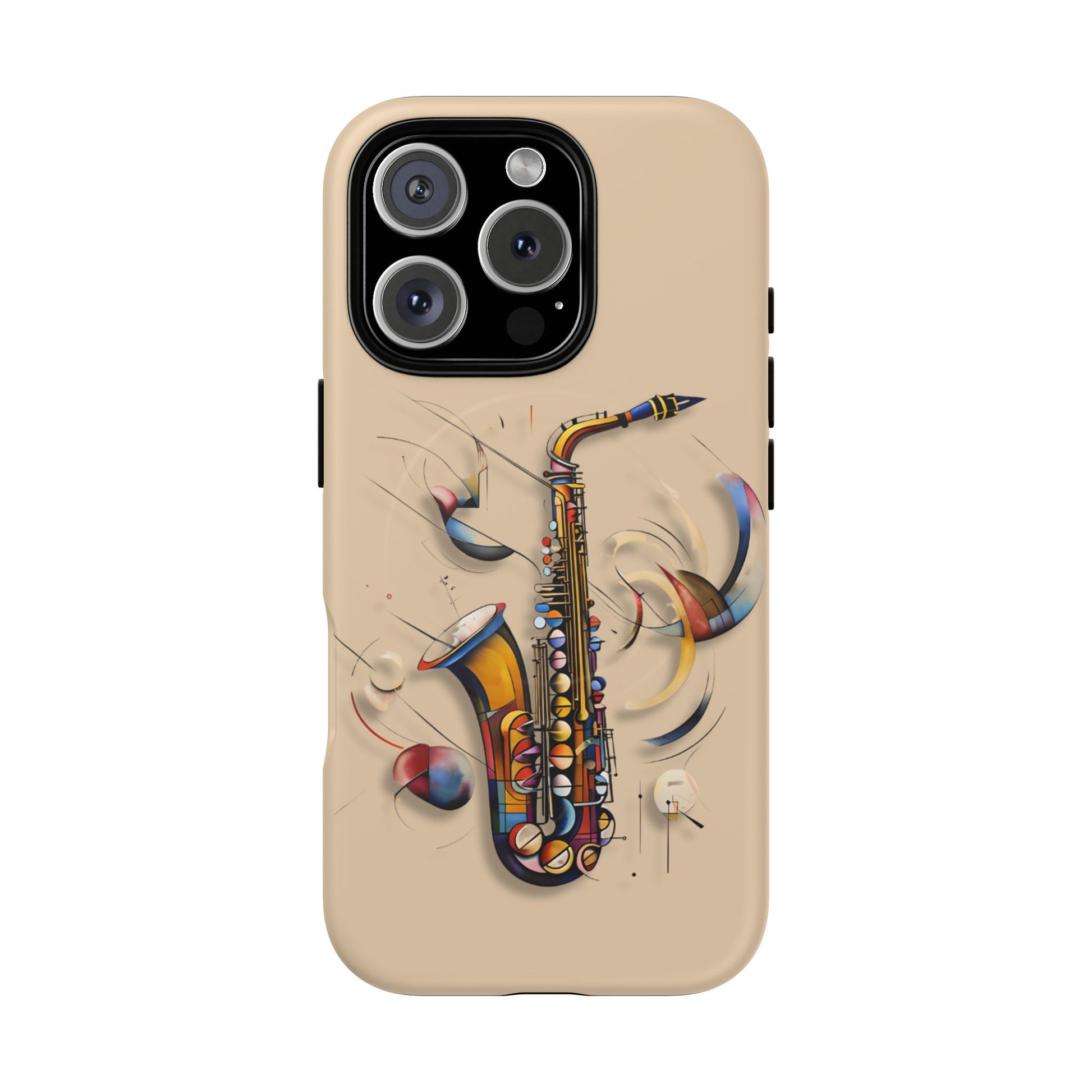 Brass Rhapsody Artistic Saxophone Music iPhone 16 Pro MagSafe Case