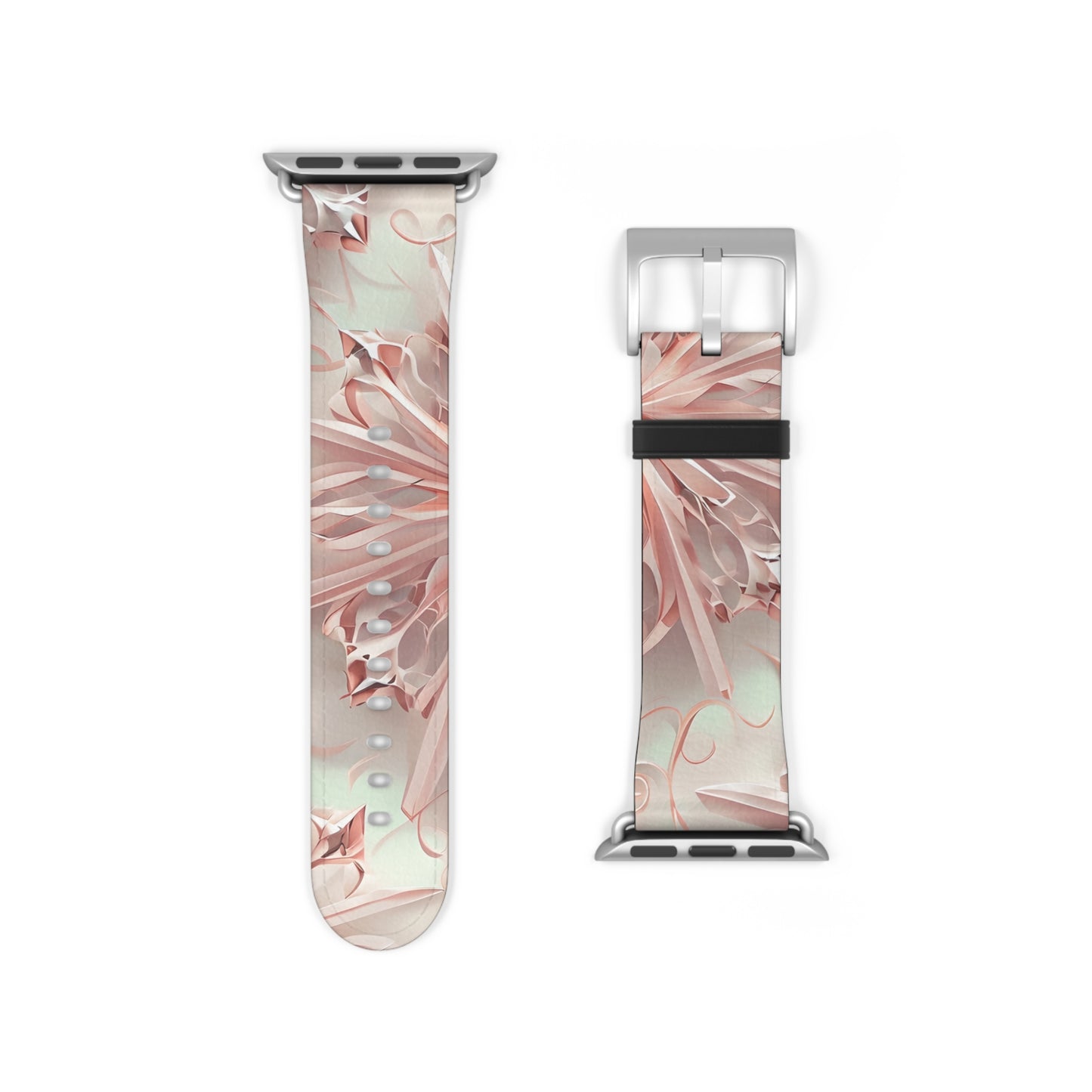 Blush Frost Apple Watch Band Strap - Delicate Pink Snowflake design