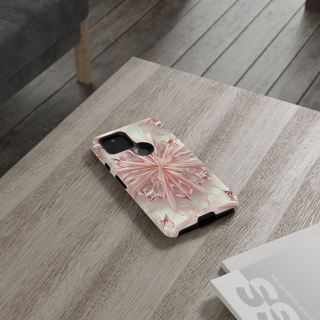 Blush Frost from our Kaleidoscope Collection - Google Pixel 5 5G tough case - Soft Pink Geometric Floral Design