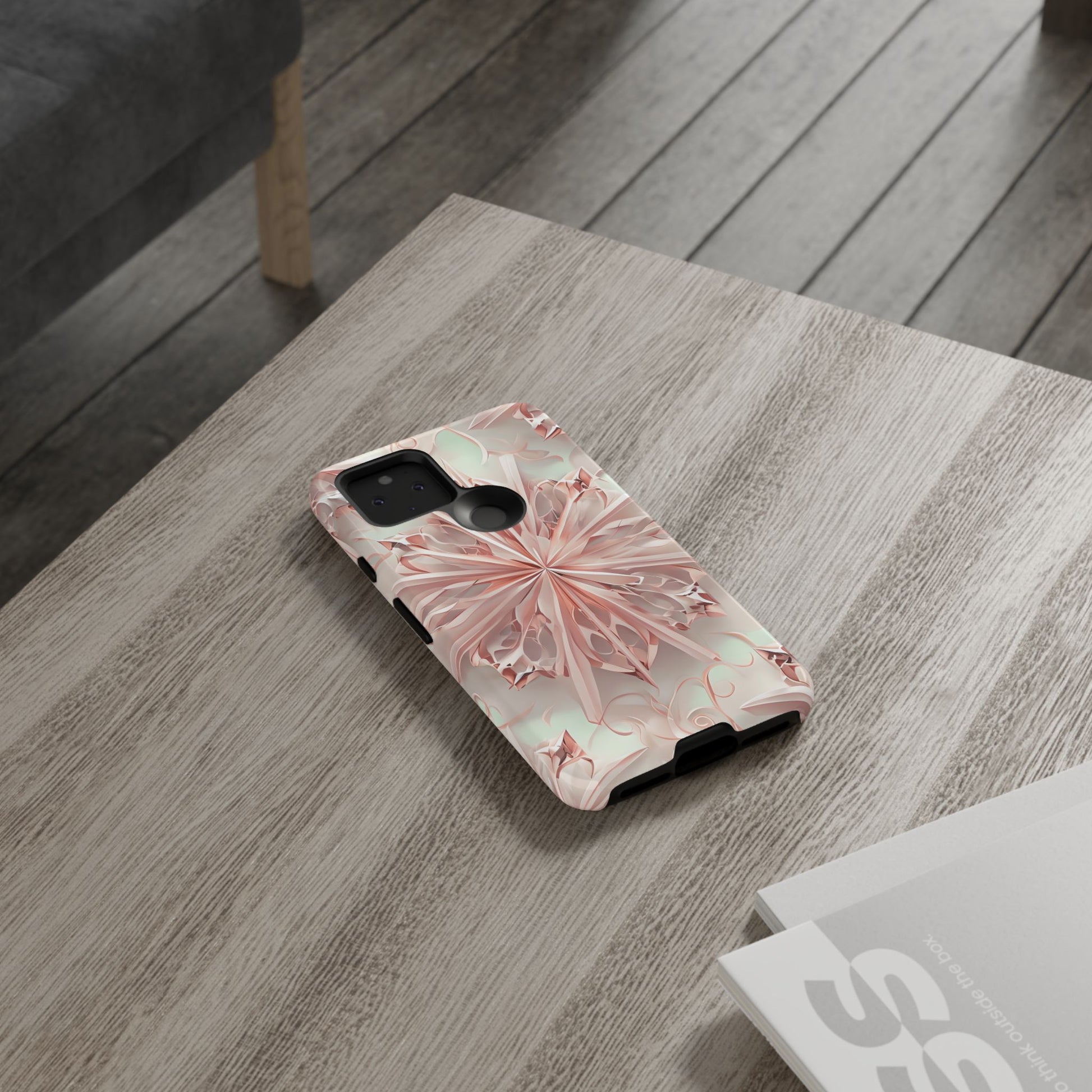 Blush Frost from our Kaleidoscope Collection - Google Pixel 5 5G tough case - Soft Pink Geometric Floral Design