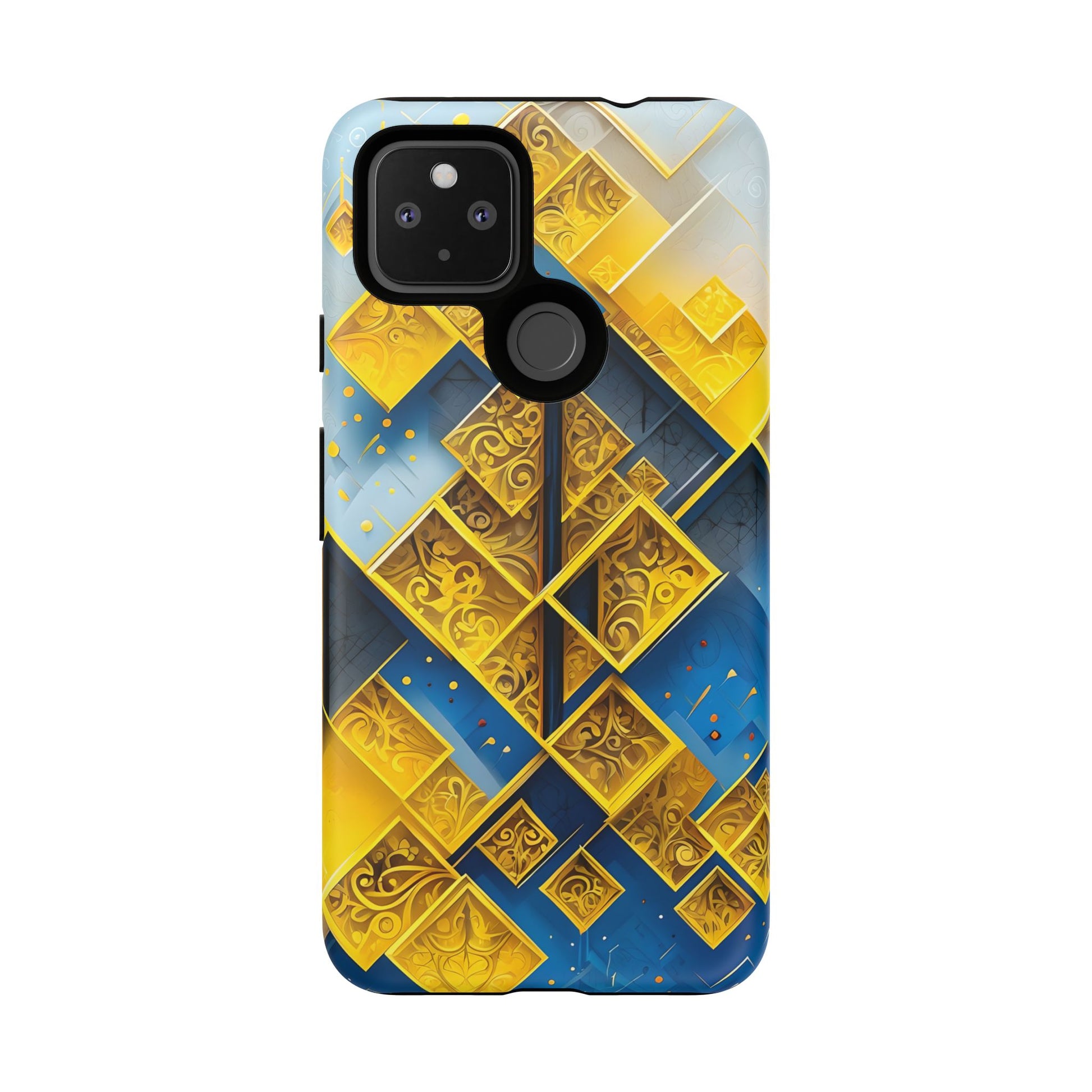 Golden Ascent Luxe Geometric Google Pixel 4a 5G Tough Case - Elegant Abstract Gold Design