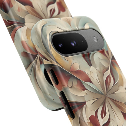 Vintage Baroque Blossom - Ornate Floral Art Google Pixel Tough Phone Case - Elegant Baroque-Inspired Design