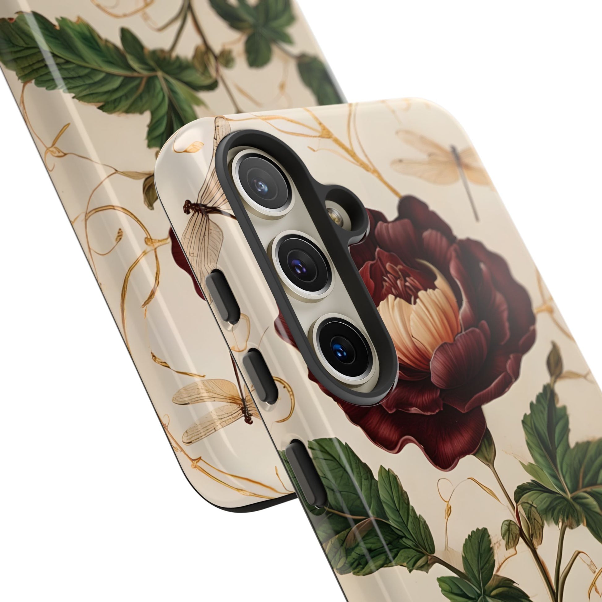 Vintage Burgundy Rose - Elegant Floral Samsung Galaxy S24 Phone Case - Classic Painterly Rose Design