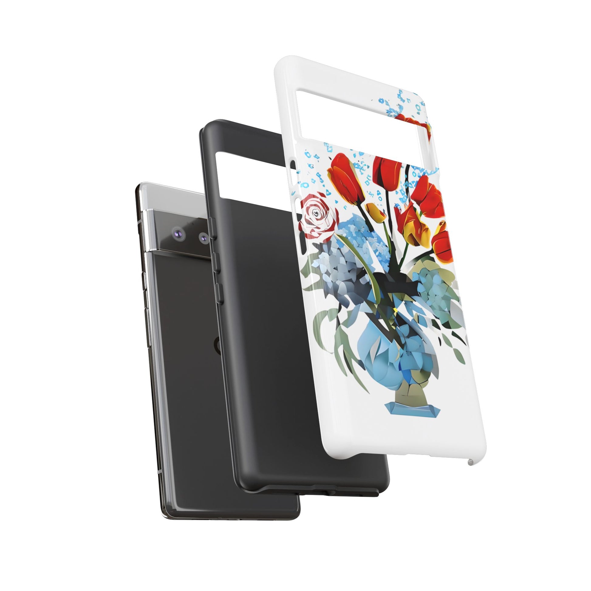 Bouquet Brilliance - Artistic Floral Google Pixel 6 Pro Tough Phone Case - Vibrant Tulip, Rose & Hydrangea Design