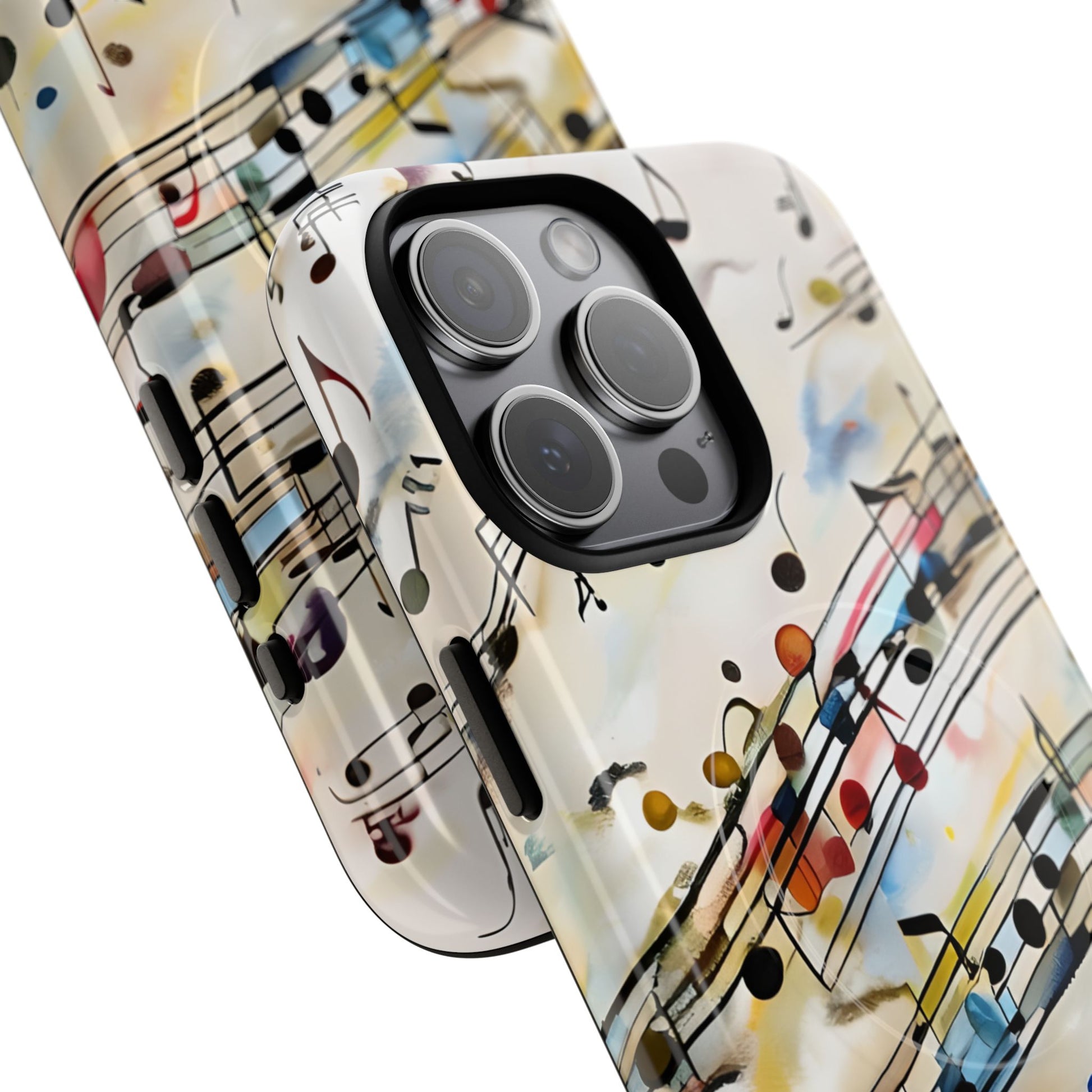 Melodic Flow Abstract Music Notes iPhone 15 Pro Max MagSafe Case