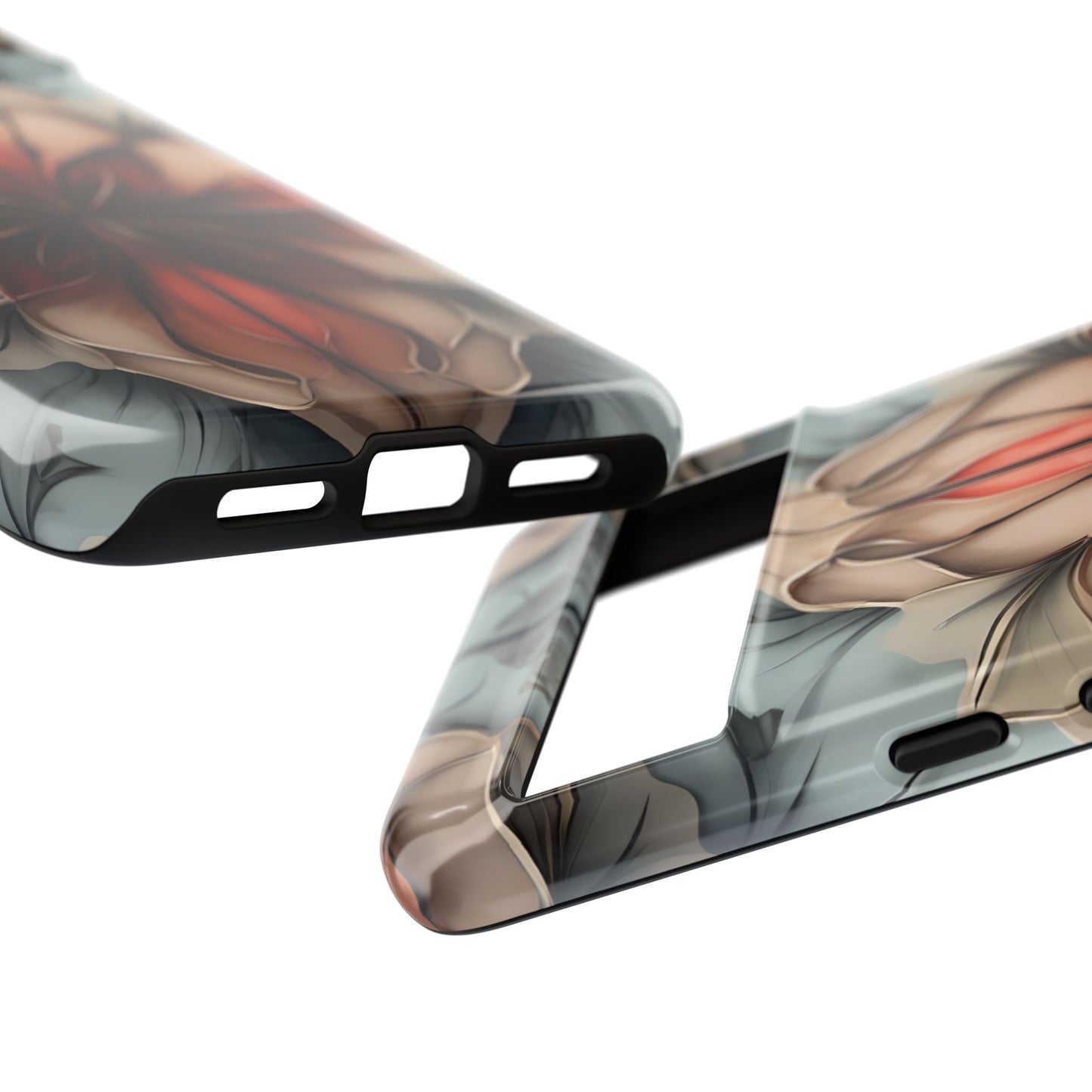 Autumn Ember burnt orange floral bloom pattern Google Pixel case camera bar detail