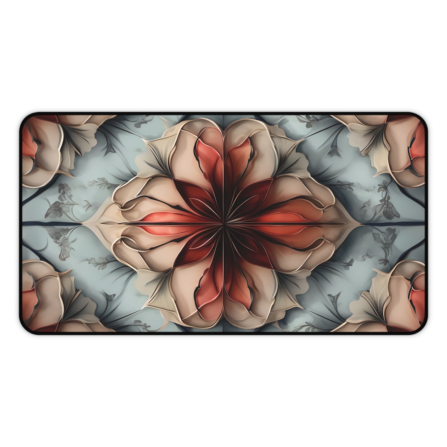 Ember Bloom Designer Desk Mat - Premium Office Desk Pad, 3 Sizes Available, Symmetrical Botanical Workspace Protection