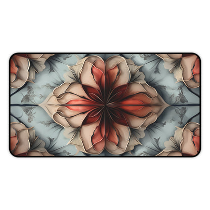 Ember Bloom Designer Desk Mat - Premium Office Desk Pad, 3 Sizes Available, Symmetrical Botanical Workspace Protection