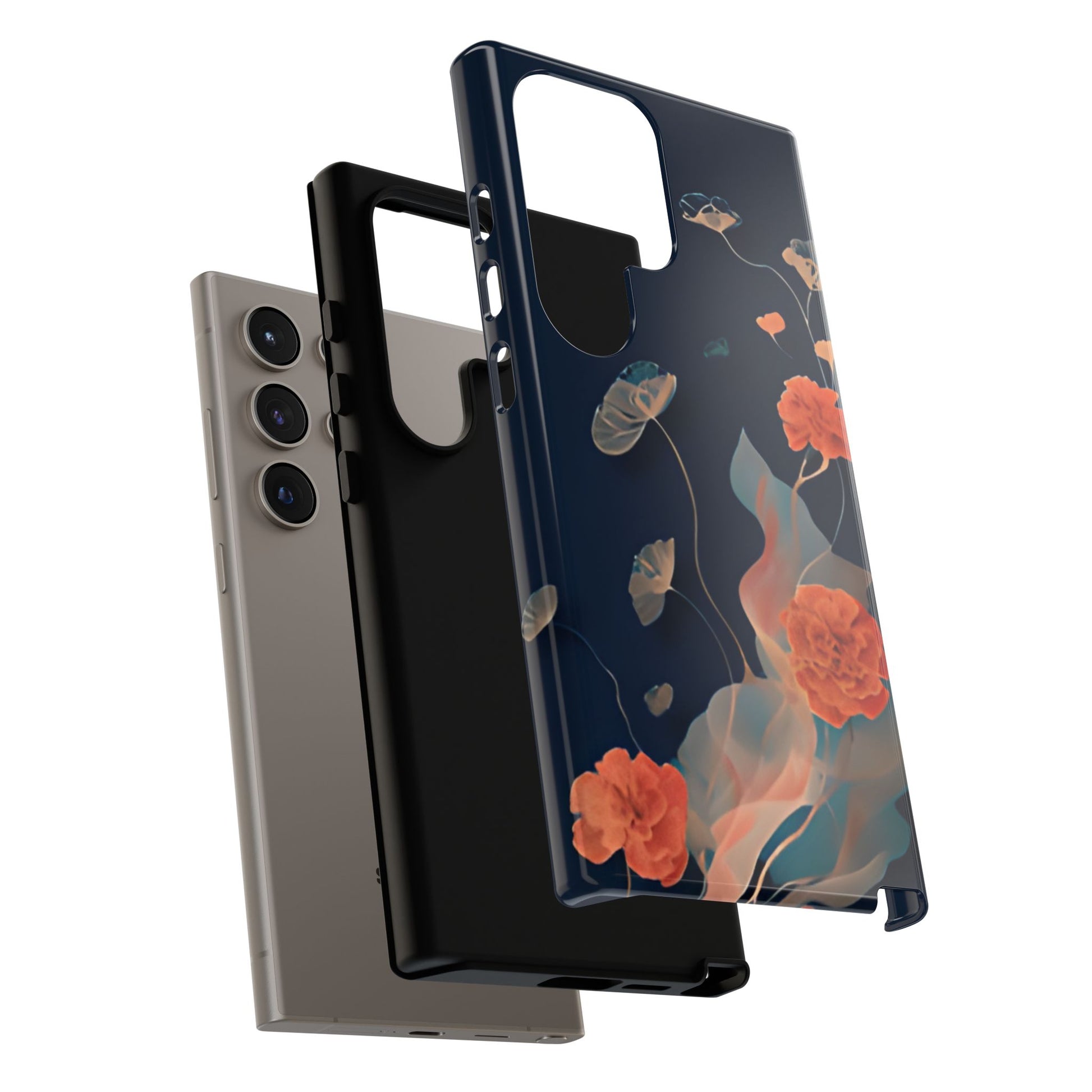 Lotus Reverie - Elegant Artistic Floral Samsung Galaxy S24 Ultra Tough Phone Case - Painterly Lotus Blossom Design
