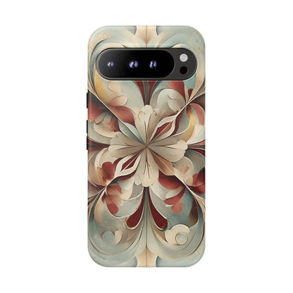 Vintage Baroque Blossom - Ornate Floral Art Google Pixel Tough Phone Case - Elegant Baroque-Inspired Design