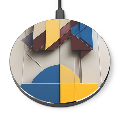 Chromatic Construct geometric abstract decorative Qi wireless charger with modern color block design
