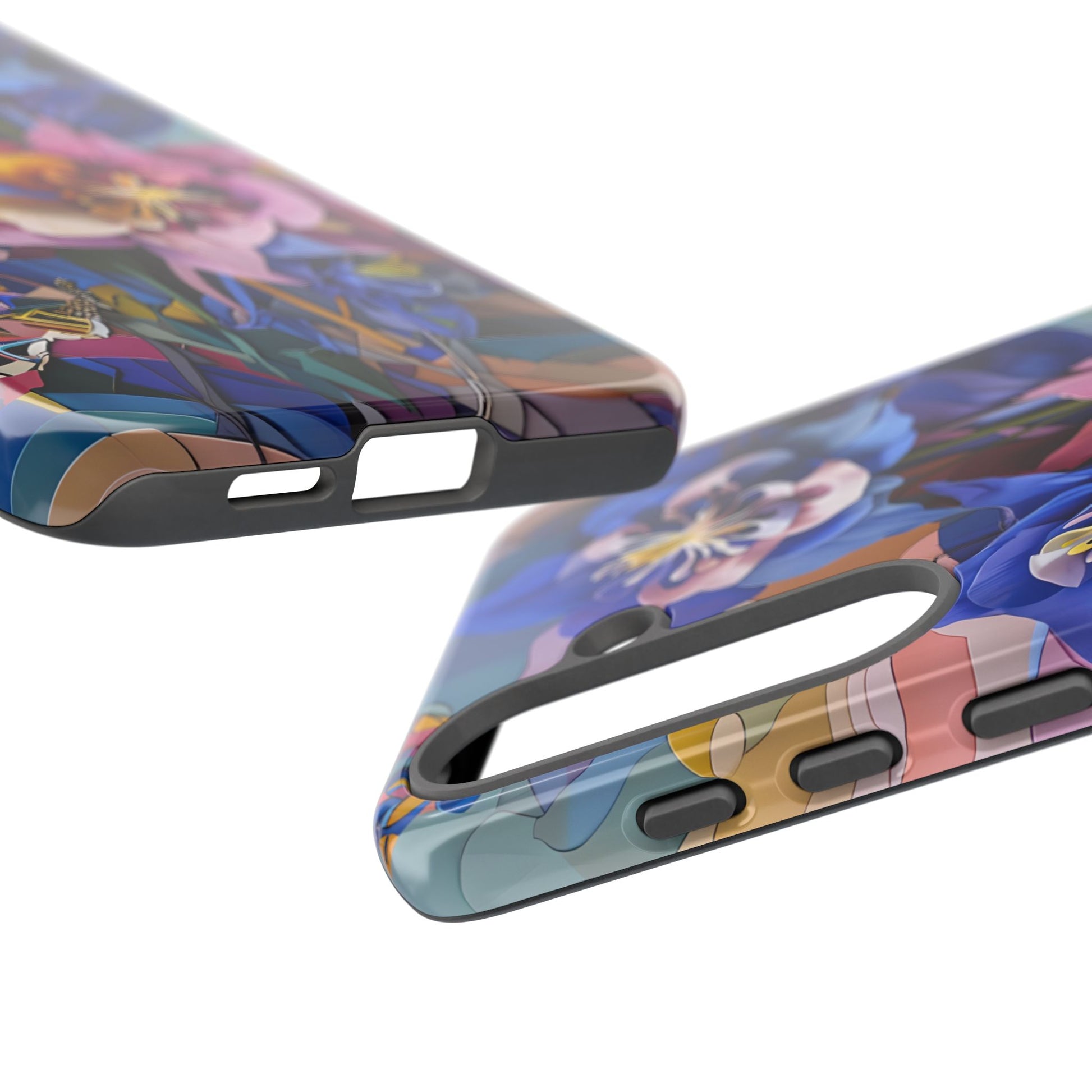 Blue Columbine Carnivale - Artistic Floral & Butterfly Samsung S25 Plus Tough Phone Case - Vibrant Botanical Design