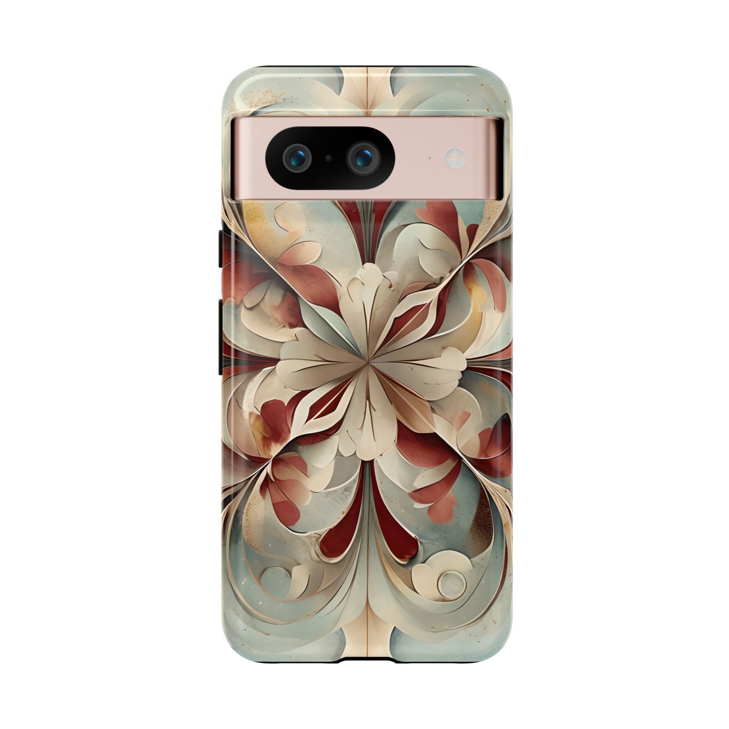 Vintage Baroque Blossom - Ornate Floral Art Google Pixel Tough Phone Case - Elegant Baroque-Inspired Design