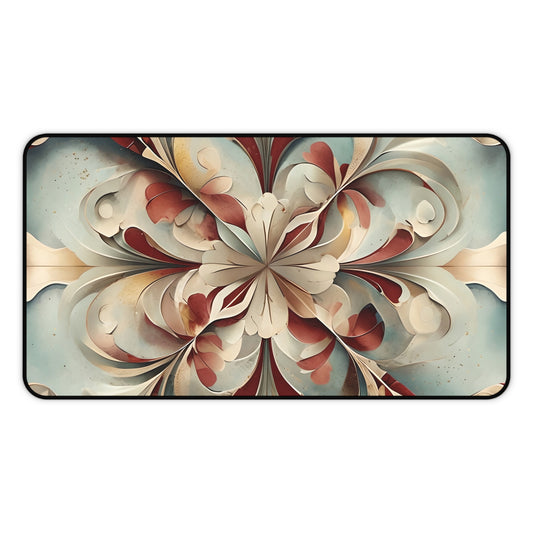 Vintage Baroque Blossom Designer Desk Mat - Premium Office Desk Pad, 3 Sizes Available, Artistic Workspace Protection