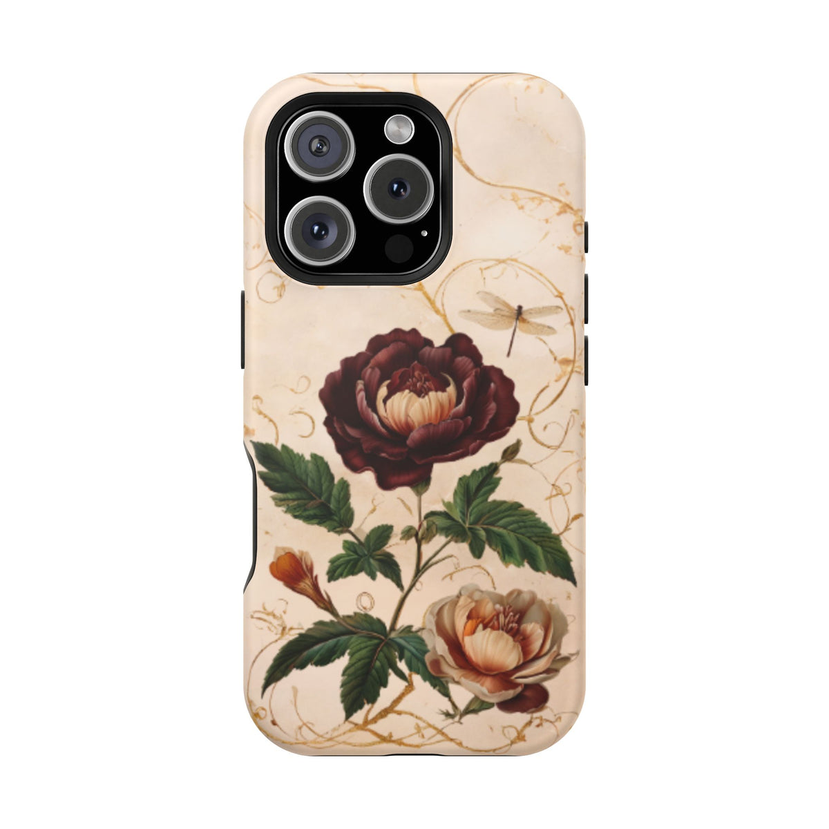 Vintage Burgundy Rose iPhone MagSafe Case