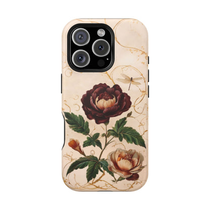 Vintage Burgundy Rose iPhone MagSafe Case