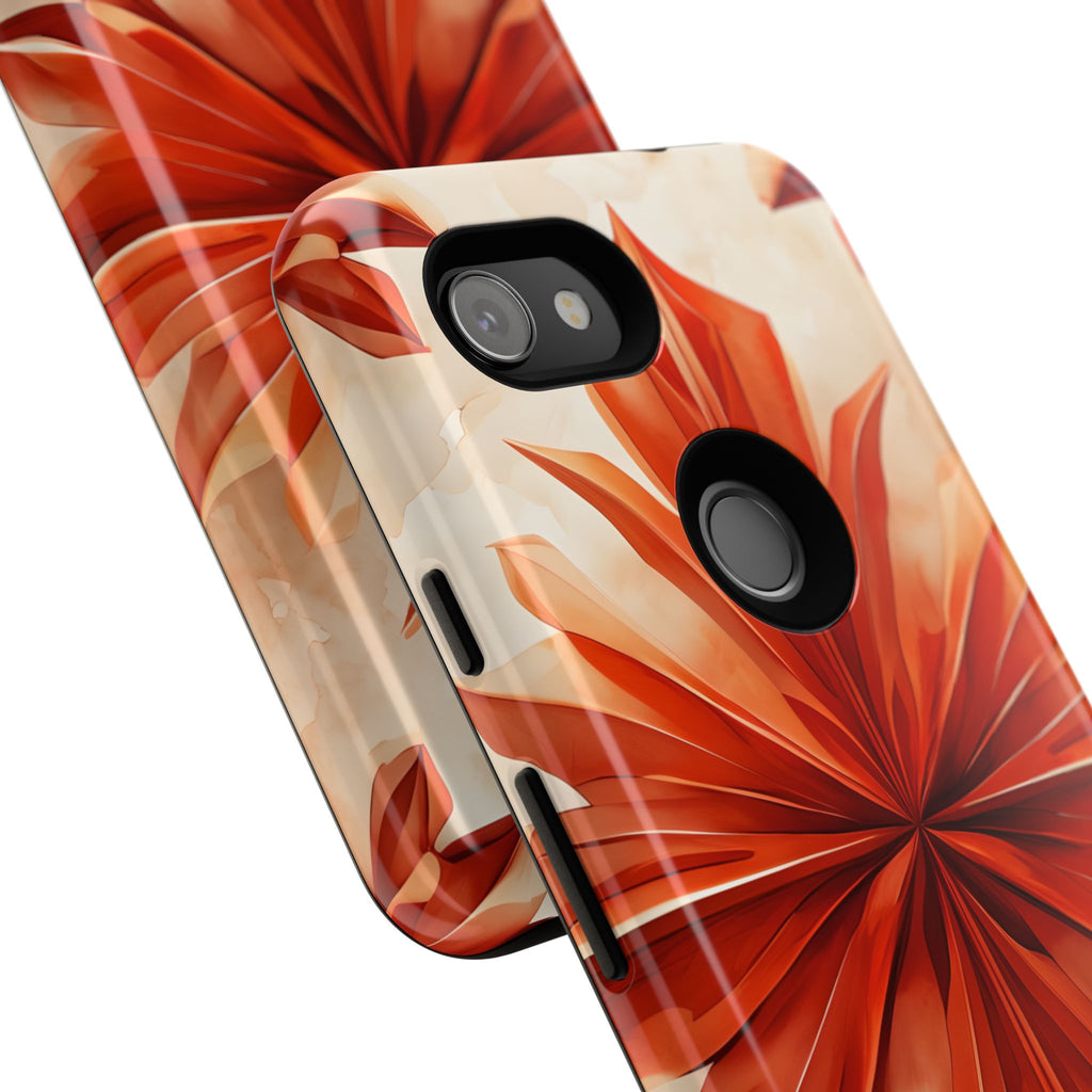 Sunset Fleur Google Pixel 3a - Kaleidoscope Collection of MagSafe Compatible - Vibrant Sunset Flower Design