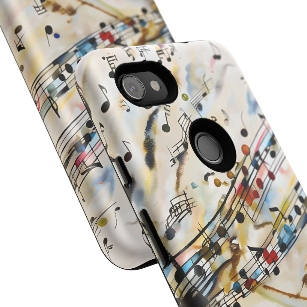 Melodic Flow Abstract Music Notes Tough Case for Google Pixel 3a XL - Shockproof Phone Cover