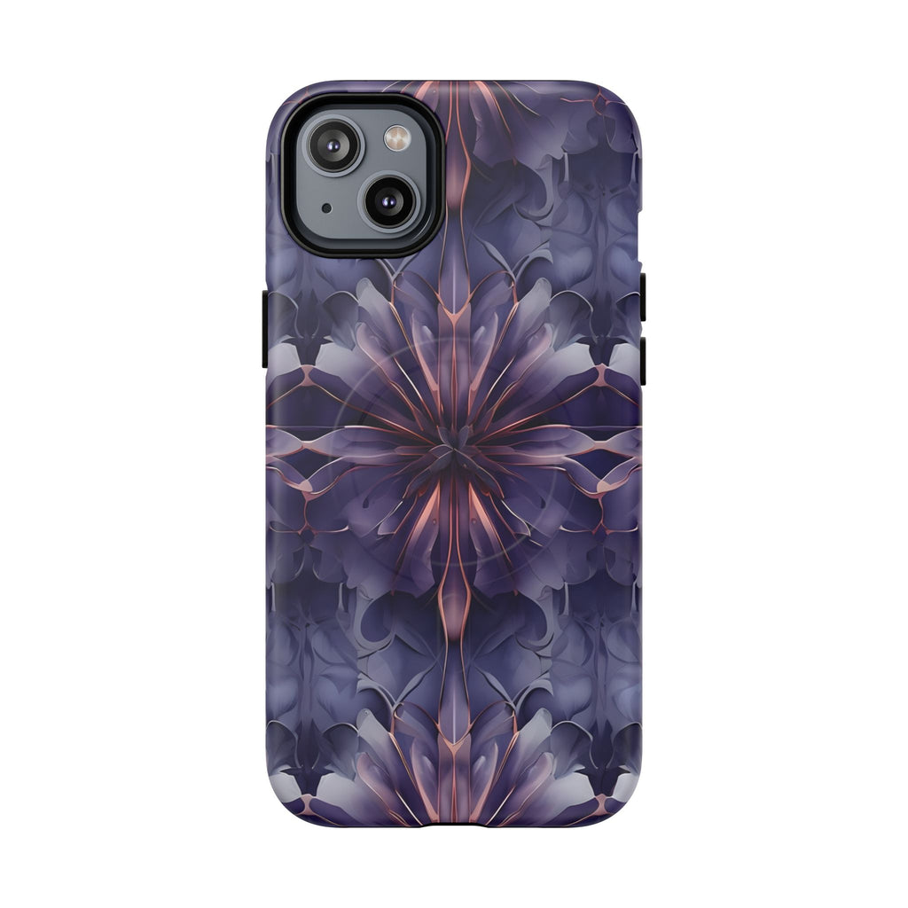 Twilight Tapestry - iPhone 14 Plus MagSafe Phone Case - Purple Kaleidoscope Design