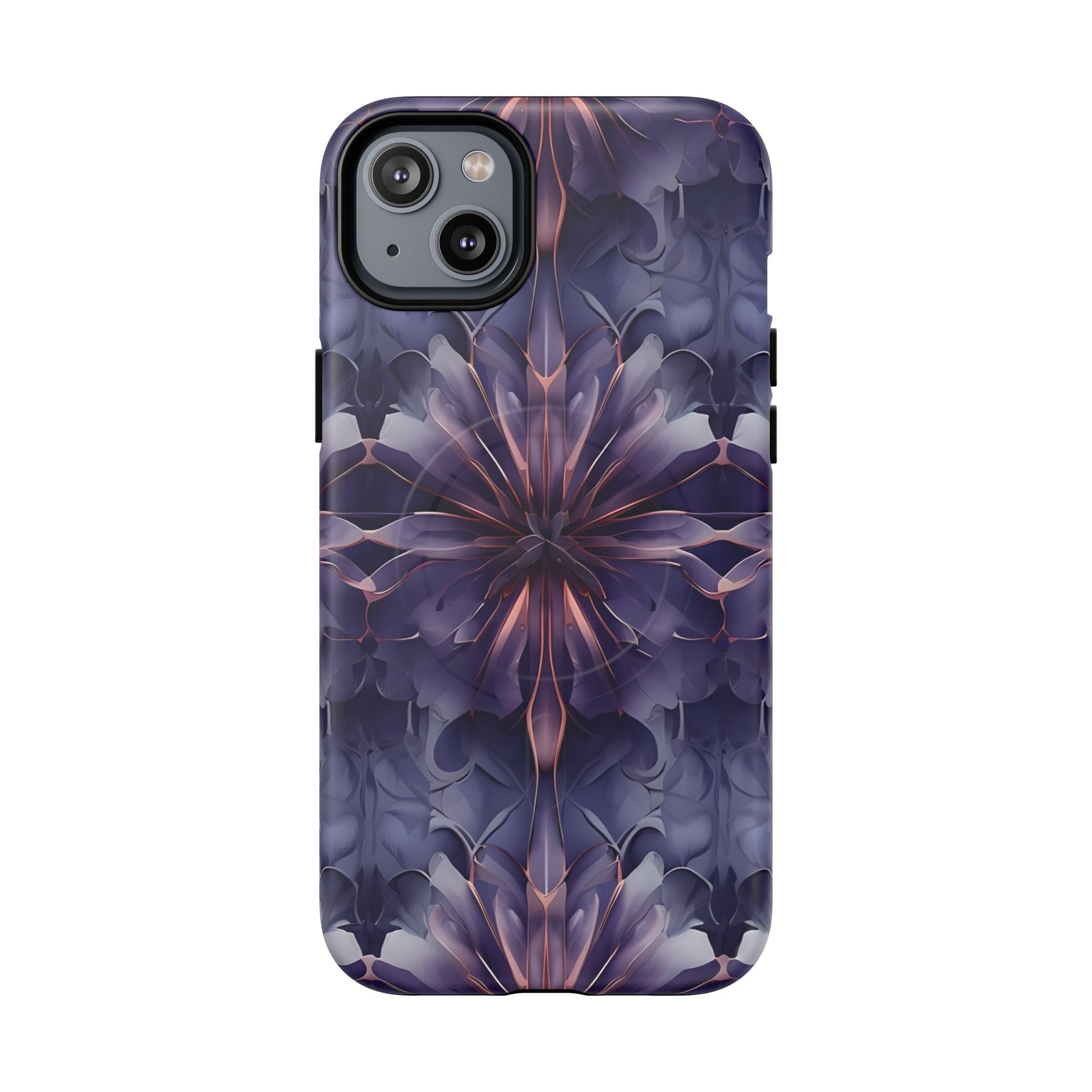 Twilight Tapestry - iPhone 14 Plus MagSafe Phone Case - Purple Kaleidoscope Design