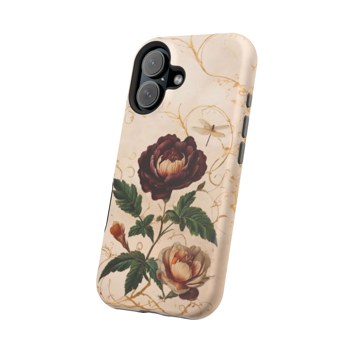 Vintage Burgundy Rose iPhone MagSafe Case