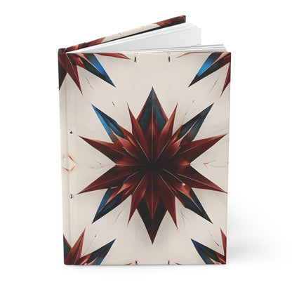 Garnet Starburst red white and blue hardcover journal showing patriotic starburst artwork