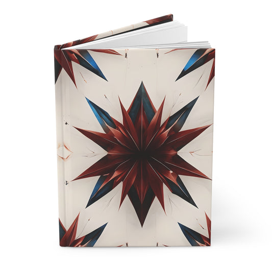 Garnet Starburst red white and blue hardcover journal showing patriotic starburst artwork