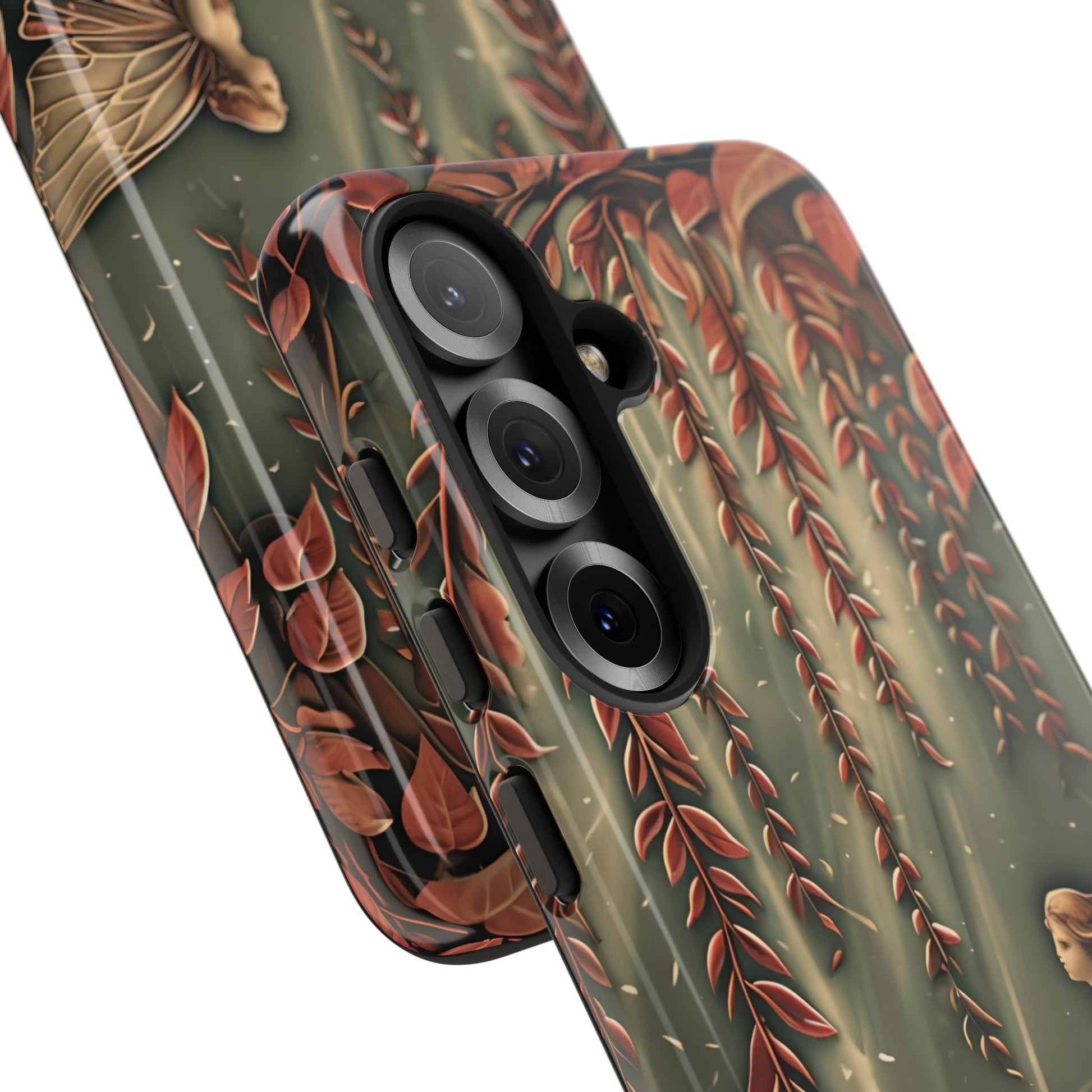Willow Whisper - Tranquil Nature Art Samsung Galaxy S25 Tough Phone Case - Serene Willow Tree & Meditative Figure Design