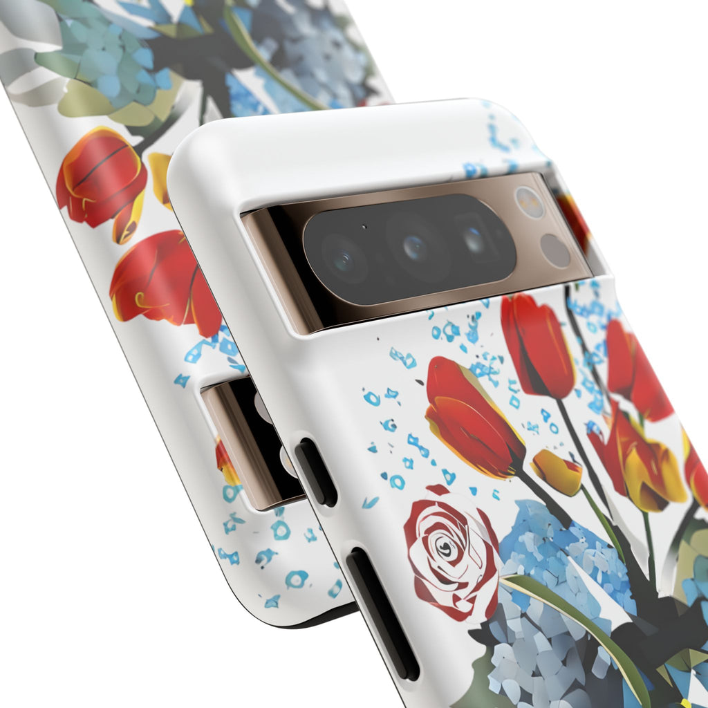 Bouquet Brilliance - Artistic Floral Google Pixel 8 Pro Tough Phone Case - Vibrant Tulip, Rose & Hydrangea Design