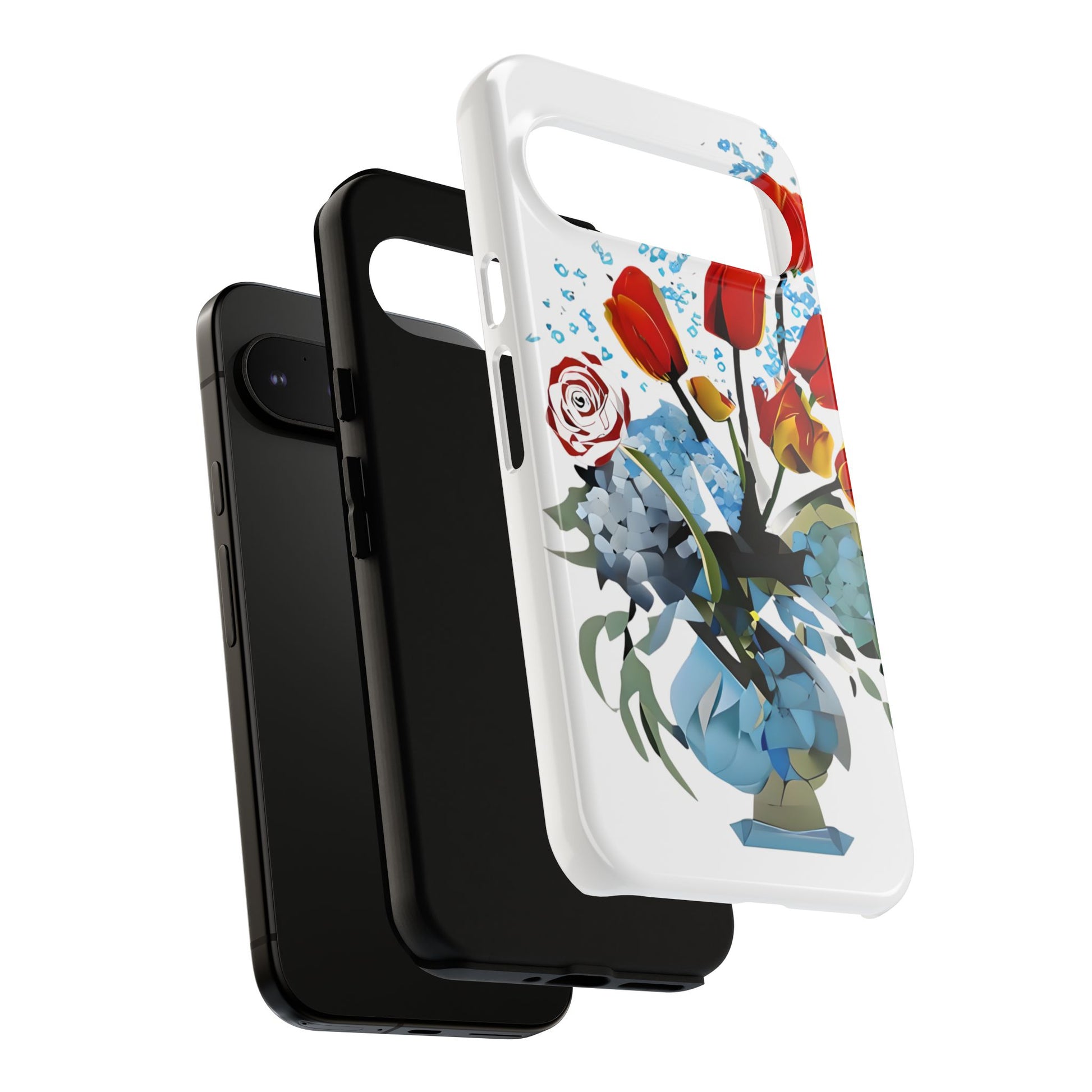 Bouquet Brilliance - Artistic Floral Google Pixel 9 Pro XL Tough Phone Case - Vibrant Tulip, Rose & Hydrangea Design