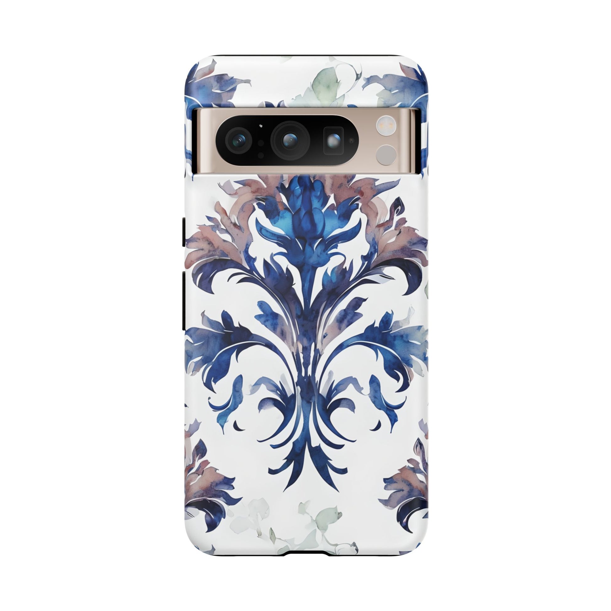 Delft Reverie - Elegant Blue & White Google Pixel 8 Pro Tough Phone Case - Dutch Delftware-Inspired Floral Design