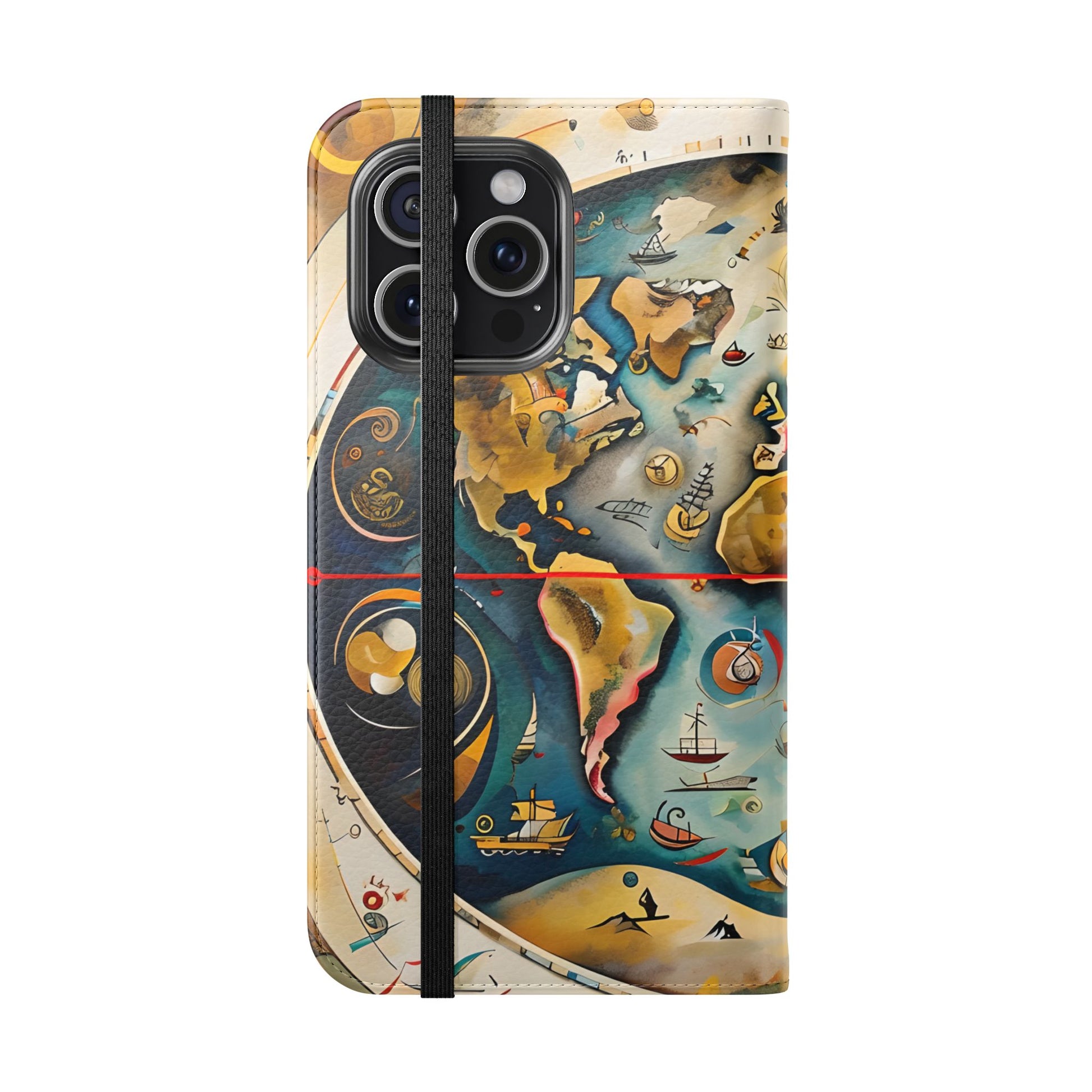 Celestial Map - Vintage-Inspired Phone Wallet Case for iPhone 15 Pro Max
