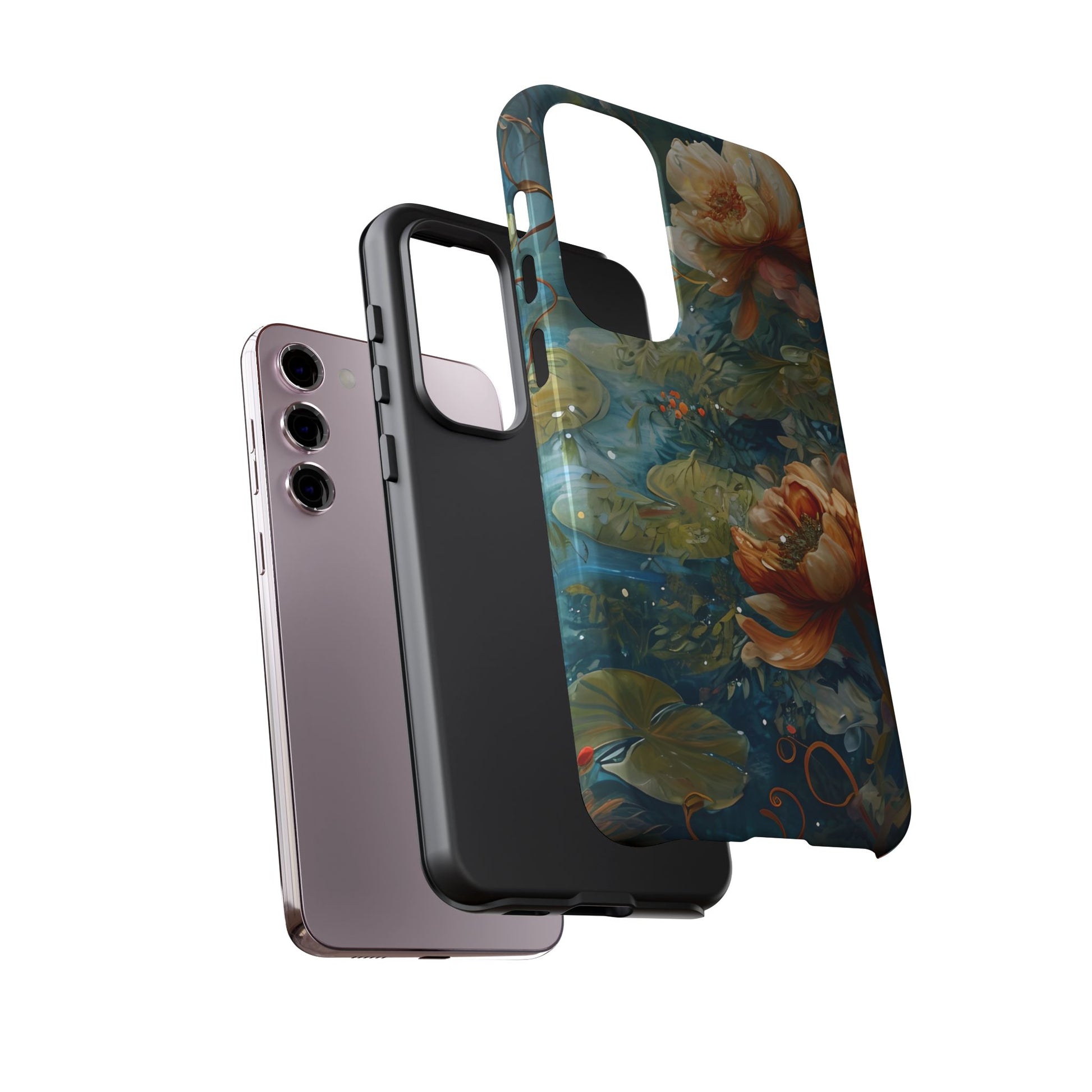 Waterlily Nocturne Samsung Galaxy S23 Plus Case - Artistic Mountain Lake Design, Nature-Inspired Protective Cover, Elegant Gift for Outdoor Lovers