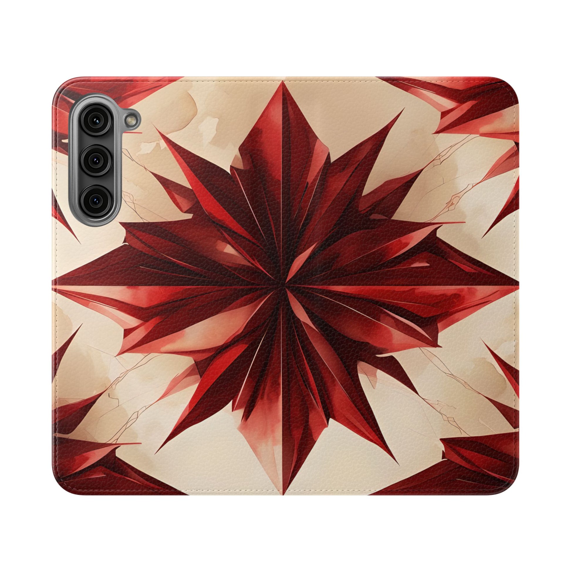 Ruby Compass Samsung Galaxy S23 Plus Wallet Case - Bold Geometric Flip Cover with Card Slots