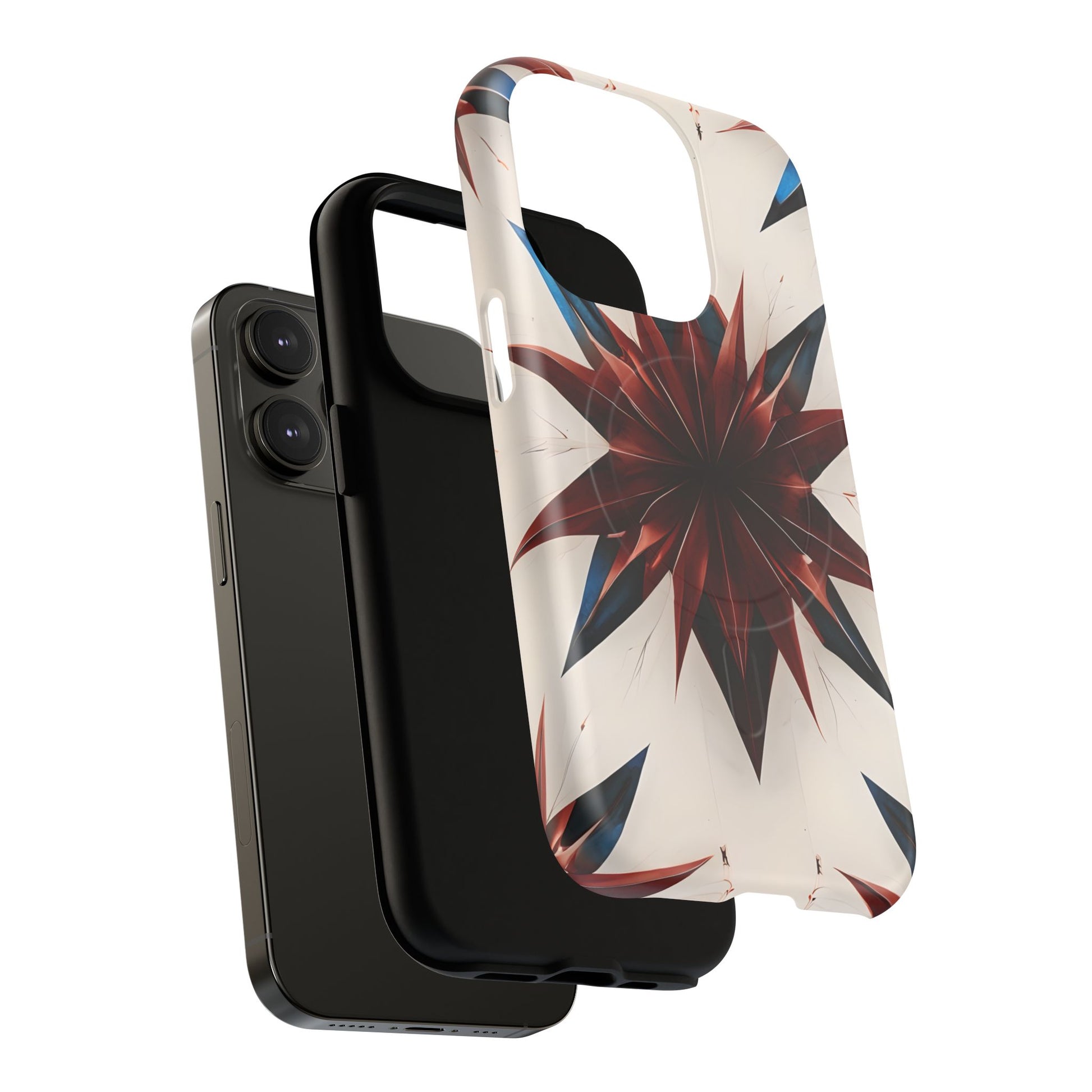 Garnet Starburst - Kaleidoscope Collection Gemstone Floral - iPhone 14 Pro MagSafe Phone Case -Floral Burst Design