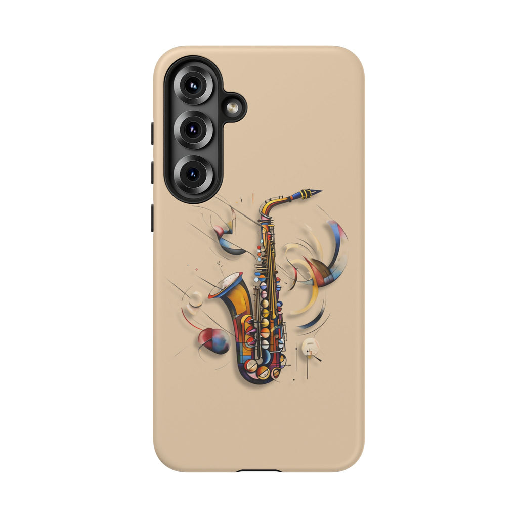 Brass Rhapsody Artistic Saxophone Music Tough Case for Samsung Galaxy S25 Plus - Shockproof Phone Cover