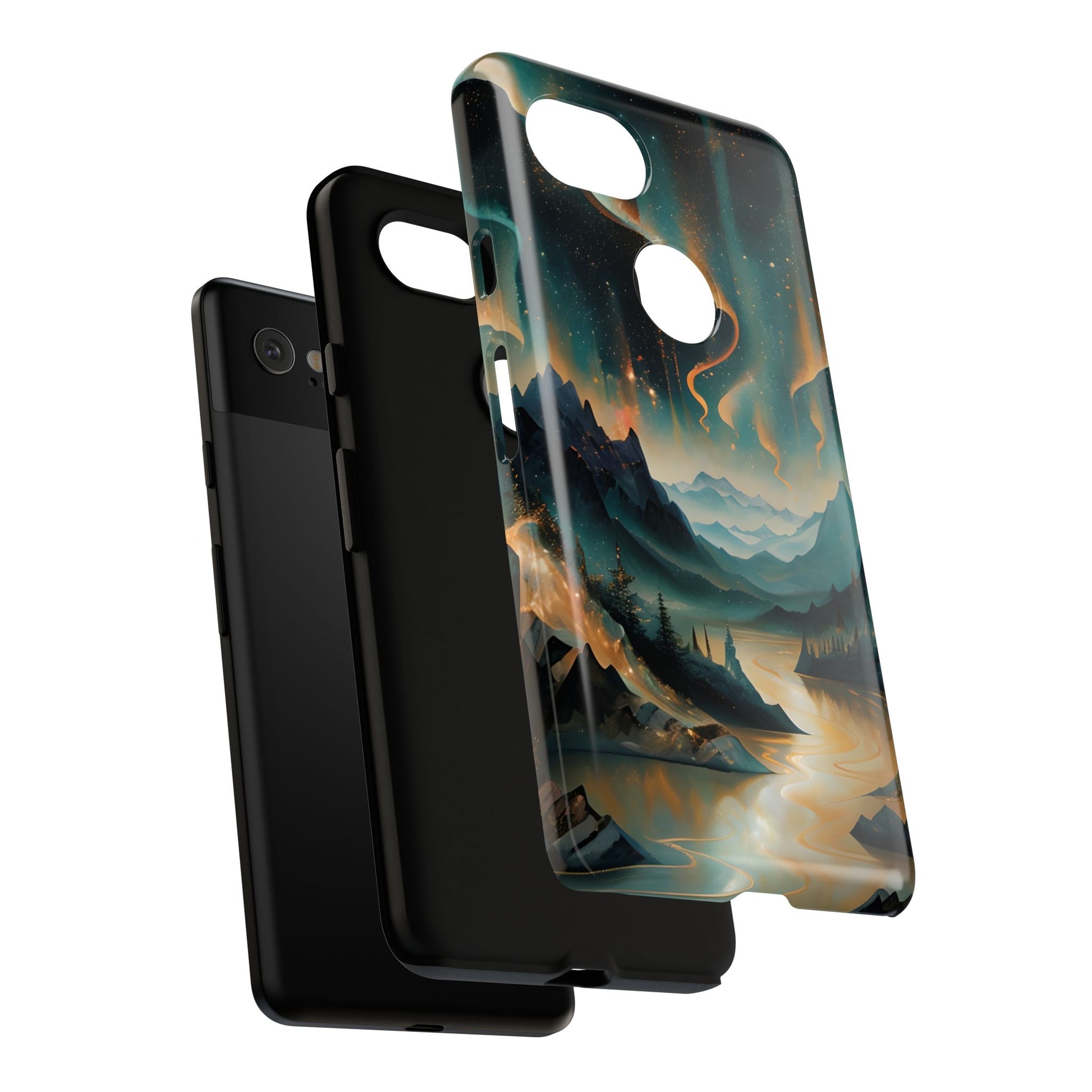 Aurora Dreamscape Tough Case for Google Pixel 2 XL - Northern Lights Artistic Shockproof Cover, Elegant Protective Phone Case