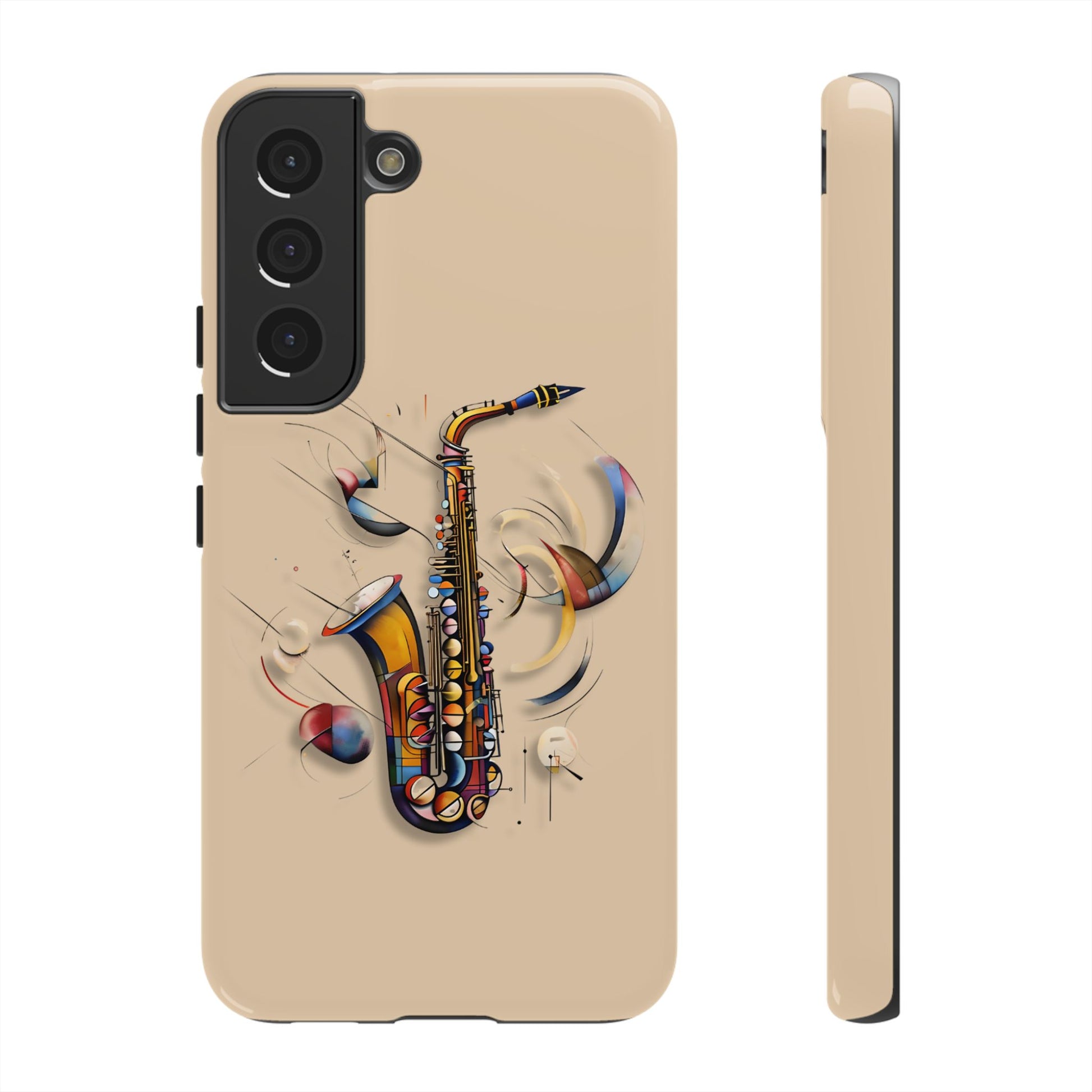 Brass Rhapsody Artistic Saxophone Music Tough Case for Samsung Galaxy S22 - Shockproof Phone Cover