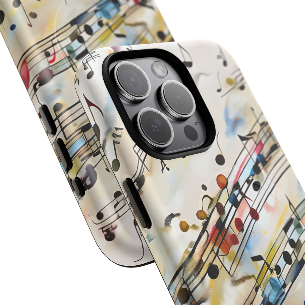 Melodic Flow Abstract Music Notes iPhone 15 Pro Max MagSafe Case