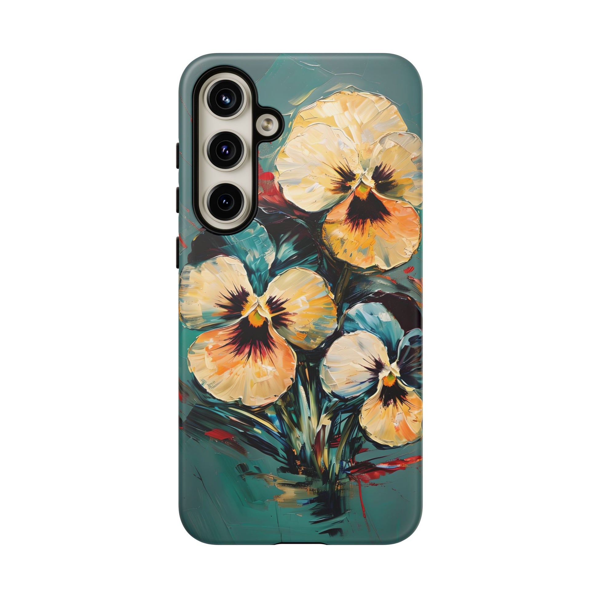 Golden Pansy Cascade Case for Samsung Galaxy S24 Plus - Premium Shockproof Designer Phone Cover