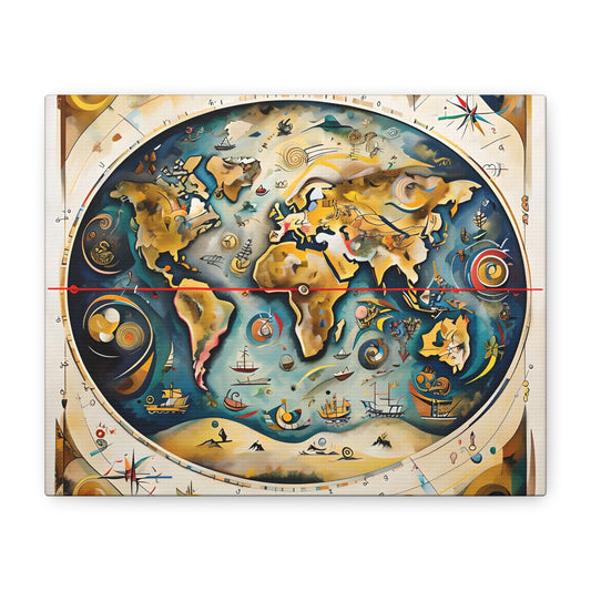 Celestial Map - Vintage-Style Star Chart Horizontal Wall Art in Earthy Tones