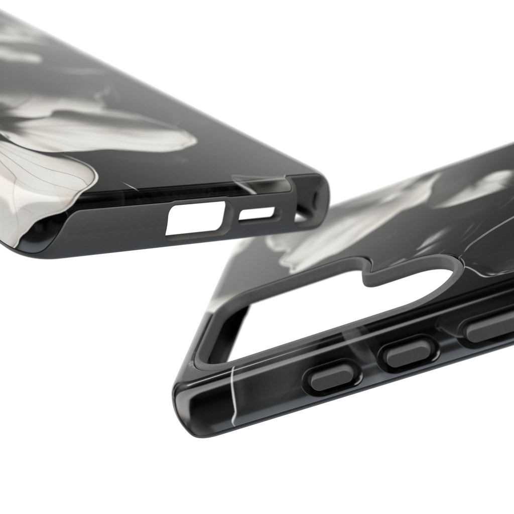 Monochrome Magnolia - Elegant Black & White Floral Samsung Galaxy S25 Ultra Tough Phone Case - Artistic Magnolia Design