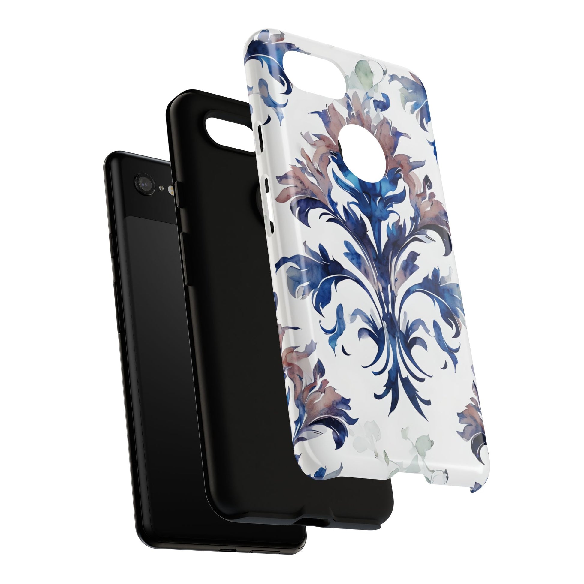 Delft Reverie - Elegant Blue & White Google Pixel 3XL Tough Phone Case - Dutch Delftware-Inspired Floral Design