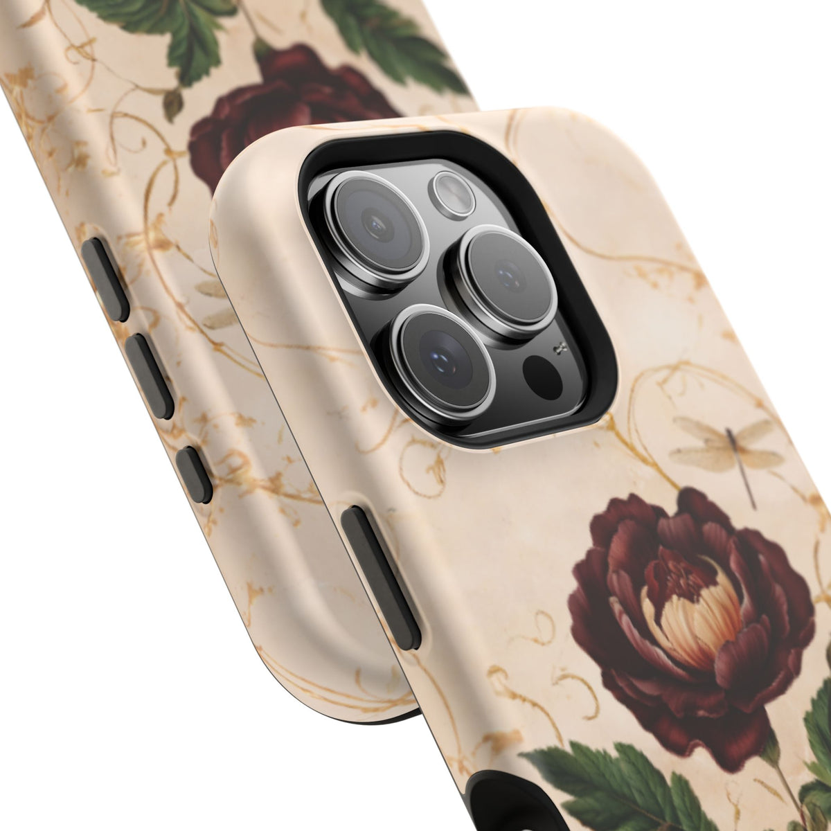 Vintage Burgundy Rose iPhone MagSafe Case