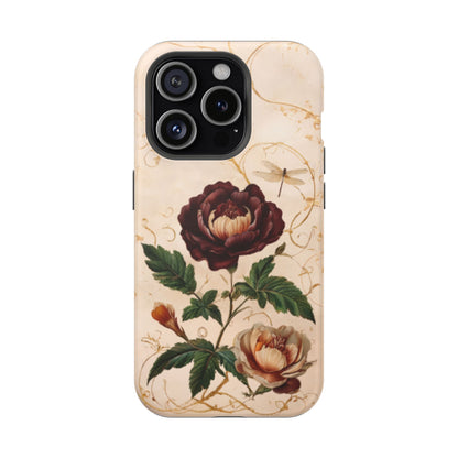 Vintage Burgundy Rose iPhone MagSafe Case