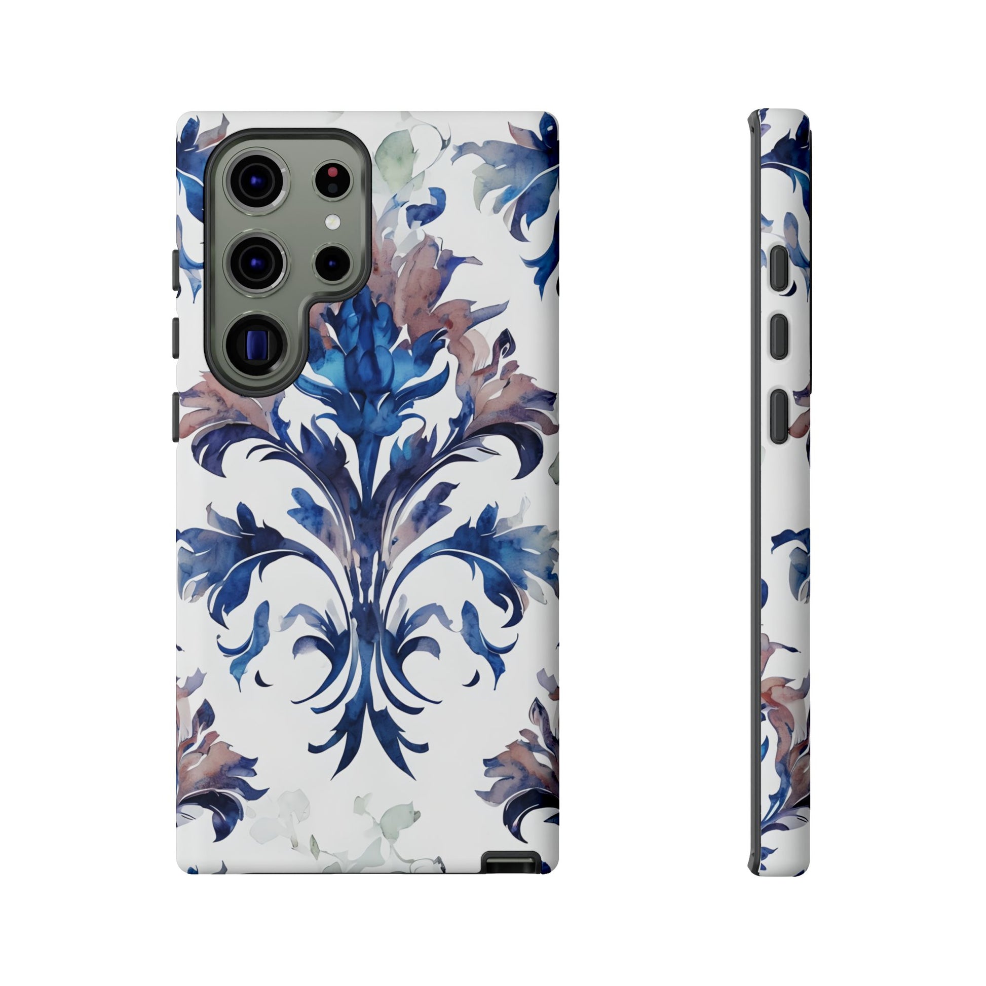 Delft Reverie - Elegant Blue & White Samsung S23 Ultra Tough Phone Case - Dutch Delftware-Inspired Floral Design