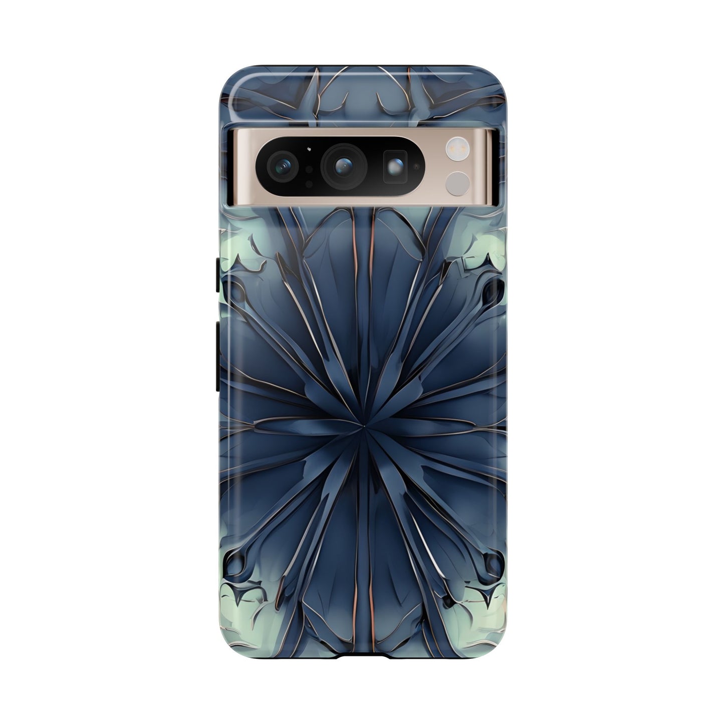 Indigo Mosaic deep blue geometric mosaic design Google Pixel phone case
